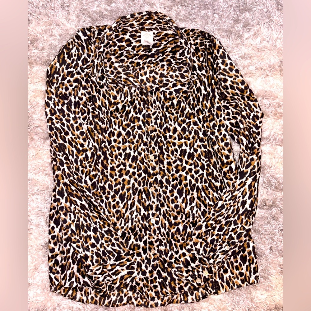 J. Crew Leopard Print Button Down Shirt